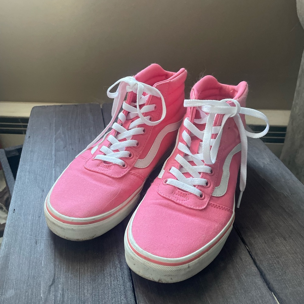Pink high top vans